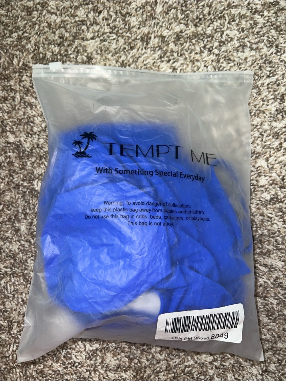 NWT! TEMPT ME Royal Blue One Piece Swimsuit in Packaged Bag Size Large - Picture 11 of 11